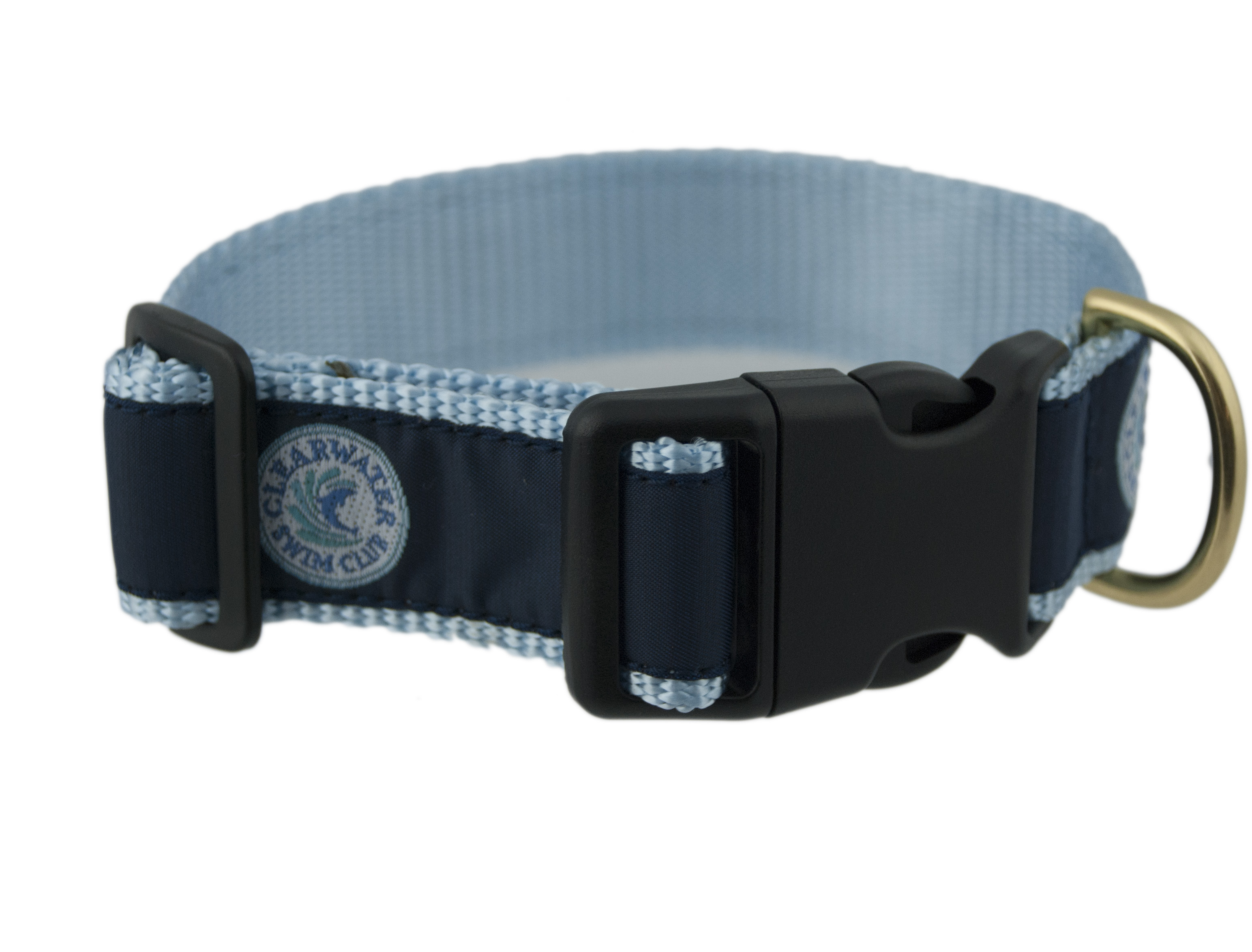 Clearwater Swim Club Classic Adjustable Dog Collar: Eliza B & Leather